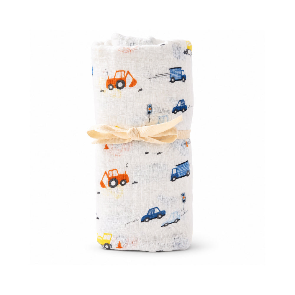 Peek-A-Boo Collection Baby Muslin Swaddle - CONSTRUCTION